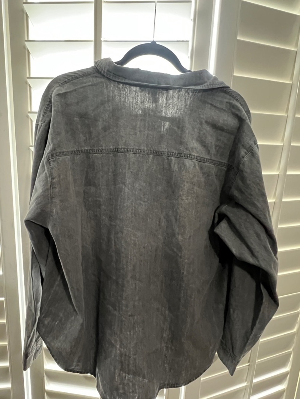 Seven7 Womens XL Charcoal Grey Long-Sleeve Button-Up Shirt - Picture 3 of 4